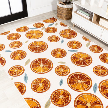 Aranciata Citrus Slice High-low Indoor/outdoor Area Rug